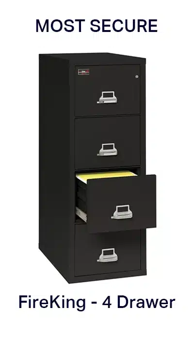 FireKing 2 Hour Rated File Cabinet 4 Drawer - Letter - B