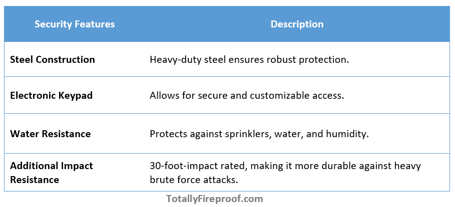 Hollon HDS-750E Data Safe Security features