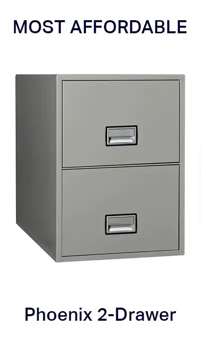 Phoenix 2-Drawer Fireproof File Cabinet with Water Seal LTR2W25 - G