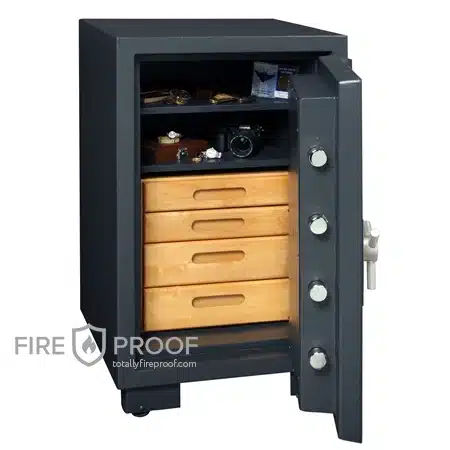 American Security CSC3018 2-Hour Fireproof Safe Opened with Drawers